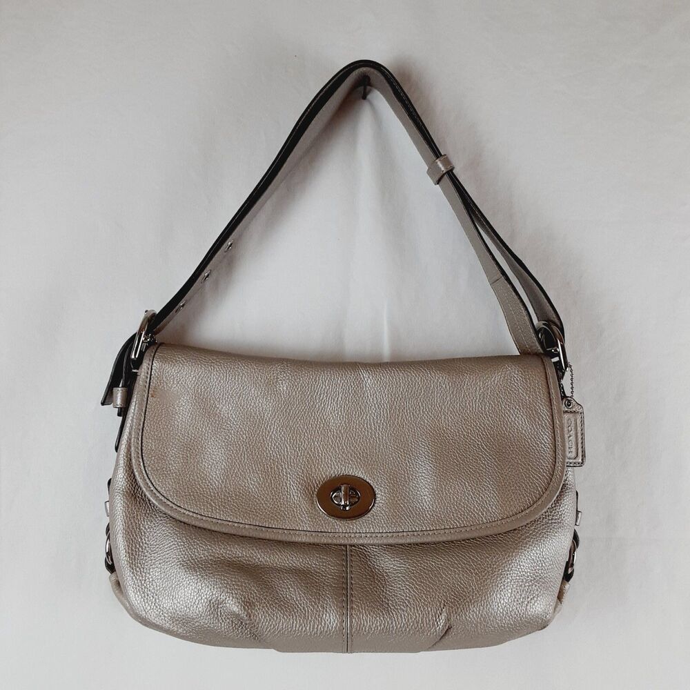 Coach 15170 Legacy Turnlock Flap Convertible Shoulder Bag Crossbody Metallic